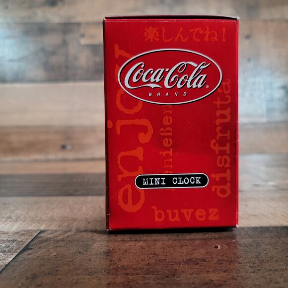 Vintage Coca-Cola Mini Clock 2 Polar Bears on Sled - Picture 4 of 4